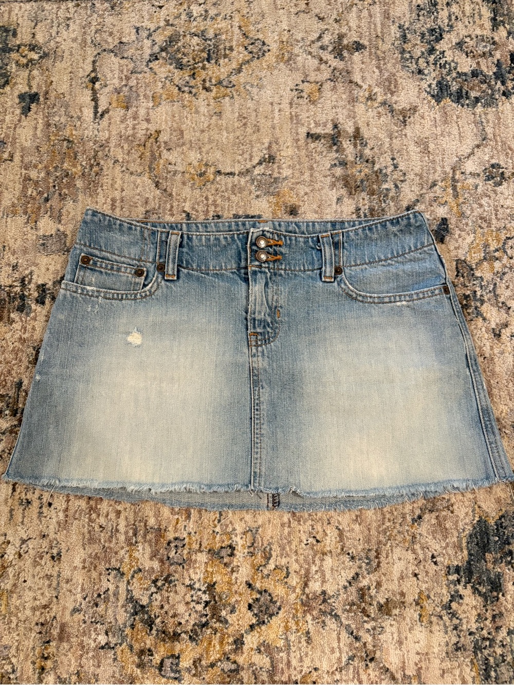 Y2K Abercrombie & Fitch Micro Mini Denim Skirt Light Wash Size 4 Excellent
